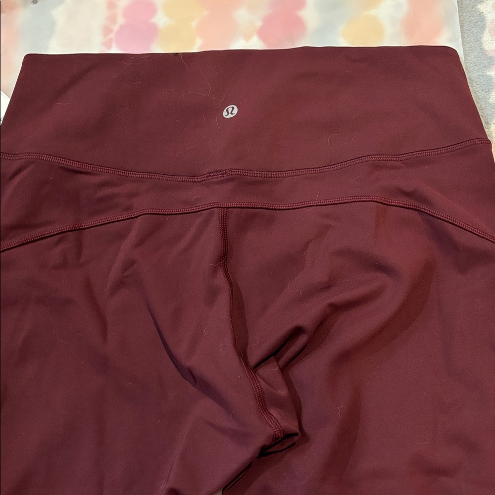 Lululemon Maroon Women's In Movement Cropped Leggings Size 12 - Picture 4 of 5